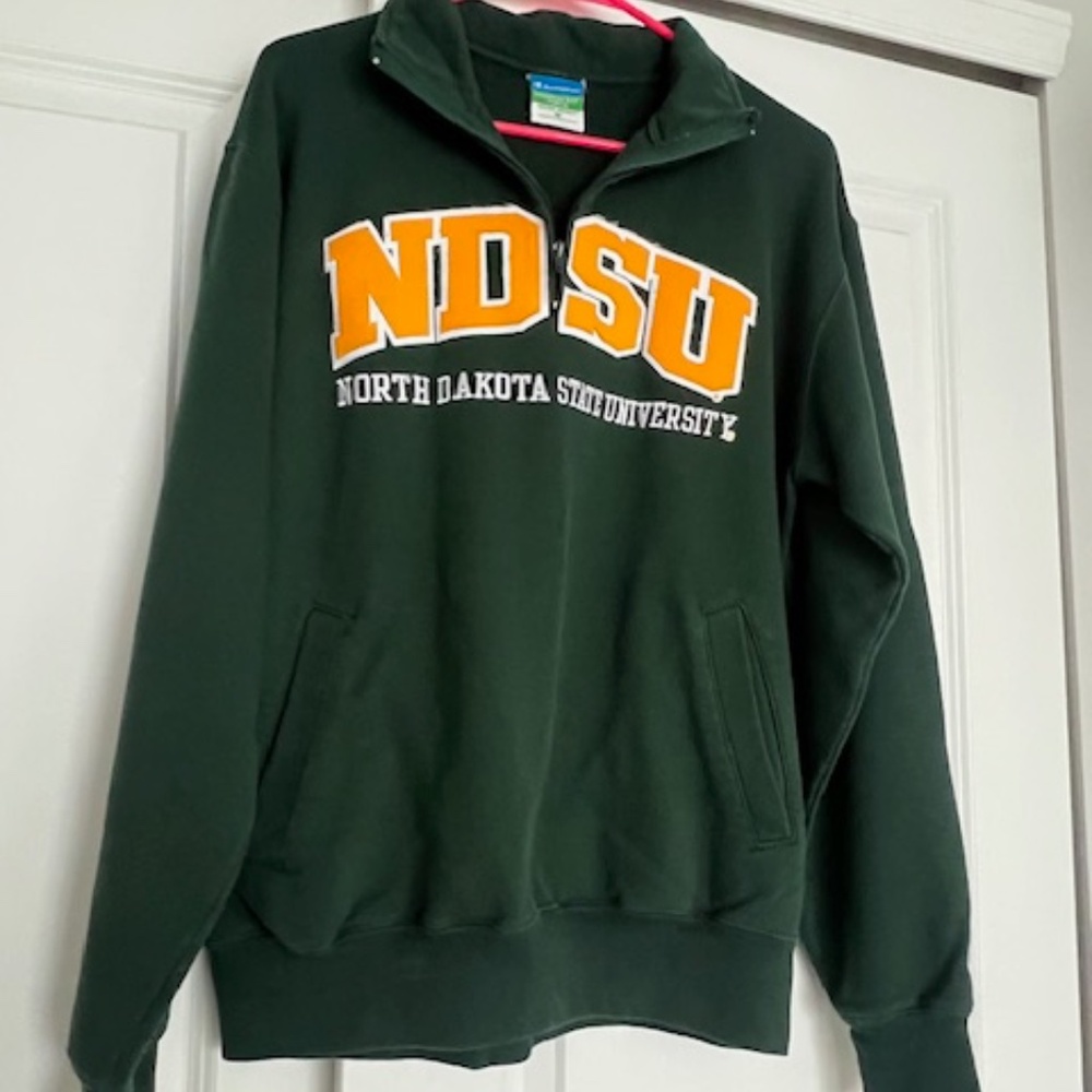 Green NDSU Champion Quarter-Zip Sweatshirt